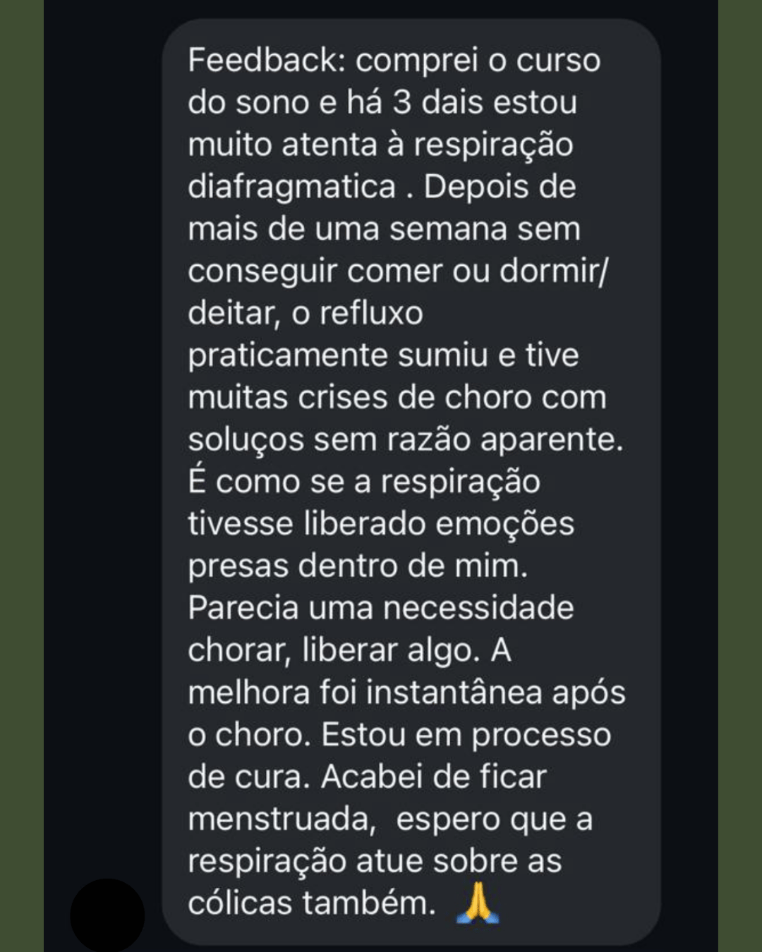 Depoimento de aluna